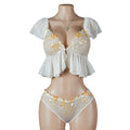 Ensemble lingerie à volants – Blanc ou noir